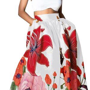 Women's Skirts Boho Maxi Skirt Fashion Loose Floral Printed Halter Skirt